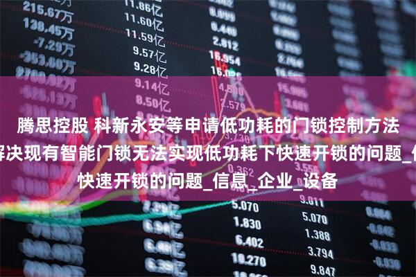 腾思控股 科新永安等申请低功耗的门锁控制方法和系统专利，解决现有智能门锁无法实现低功耗下快速开锁的问题_信息_企业_设备