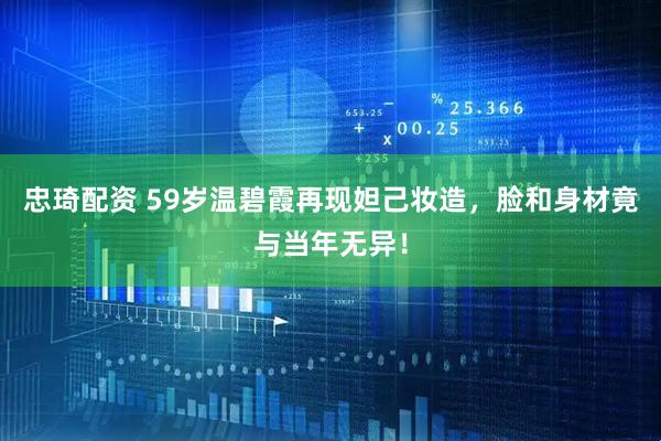 忠琦配资 59岁温碧霞再现妲己妆造，脸和身材竟与当年无异！